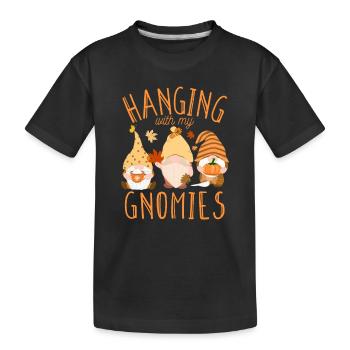Hanging With My Gnomies Thanksgiving Day Herbst - Kinder Premium Bio T-Shirt - Schwarz - Vorne