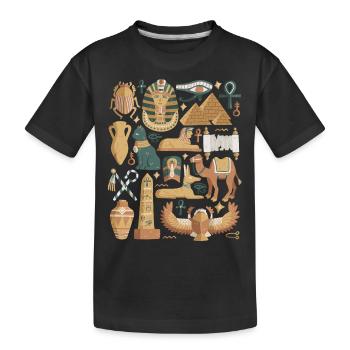 Egypte Doodles Pyramide Pharaon Sphinx Le Caire - T-shirt bio Premium Enfant - noir - Devant