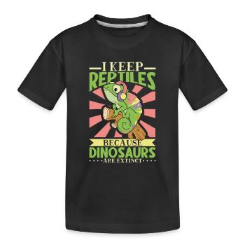 Chameleon Reptile Propriétaire Lizard Reptile Pet - T-shirt bio Premium Enfant - noir - Devant
