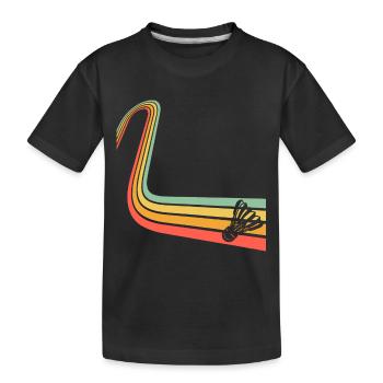 Badminton Federball - Kinder Premium Bio T-Shirt - Schwarz - Vorne