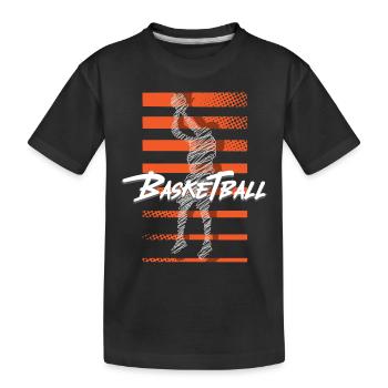 Basketball Basketballer - Kinder Premium Bio T-Shirt - Schwarz - Vorne