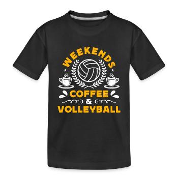 Beach Volleyball Weekends Coffee & Volleyball Set - Kids' Premium Organic T-Shirt - black - Front