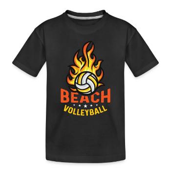Volleyball de plage Vacances Équipe de volleyball - T-shirt bio Premium Enfant - noir - Devant