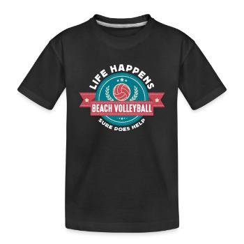 La vie de volleyball de plage arrive joueur de volleyball de plage - T-shirt bio Premium Enfant - noir - Devant