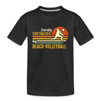 Le volleyball de plage facilement détourné par le volleyball - T-shirt bio Premium Enfant - noir - Devant