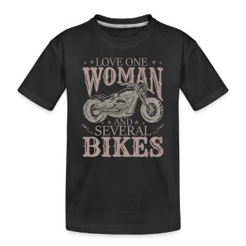 Ich liebe mehrere Fahrräder - Kinder Premium Bio T-Shirt - Schwarz - Vorne