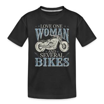 Liebe Eine Frau Und Mehrere Fahrräder - Kinder Premium Bio T-Shirt - Schwarz - Vorne