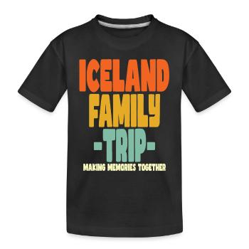 Iceland Family Trip Holidays - Kids' Premium Organic T-Shirt - black - Front