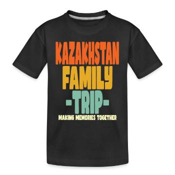 Kazakhstan Family Trip Holidays - Kids' Premium Organic T-Shirt - black - Front