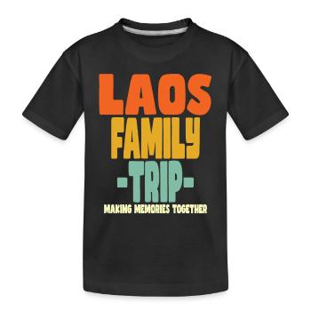 Laos Family Trip Holidays - Kids' Premium Organic T-Shirt - black - Front