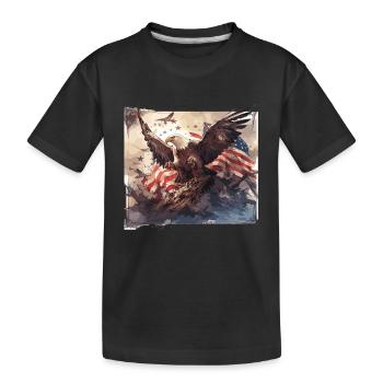 Weißkopfadler Amerika Amerika Fahne Usa - Kinder Premium Bio T-Shirt - Schwarz - Vorne