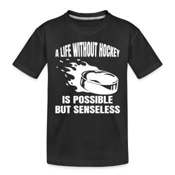 Eishockeyspieler Eishockeyteam Hockeyfan Eishockey - Kinder Premium Bio T-Shirt - Schwarz - Vorne