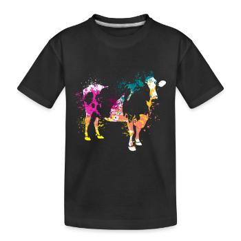 Colerfull Splash Art Farm animals cow - Kinder Premium Bio T-Shirt - Schwarz - Vorne