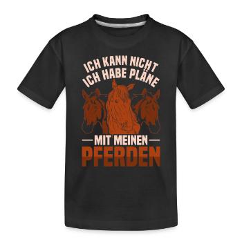 Reiterhof Pferde Reiter Geschenk Lustiges Pferd - Kinder Premium Bio T-Shirt - Schwarz - Vorne