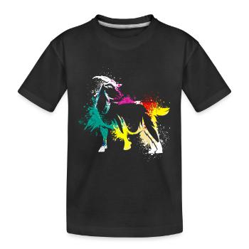 Colerfull Splash Art Farm animals Goat - Kinder Premium Bio T-Shirt - Schwarz - Vorne