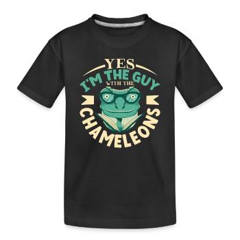 Chameleon Reptile Propriétaire Lizard Reptile Pet - T-shirt bio Premium Enfant - noir - Devant