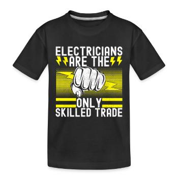 Electrician Electronics Technician - Kids' Premium Organic T-Shirt - black - Front
