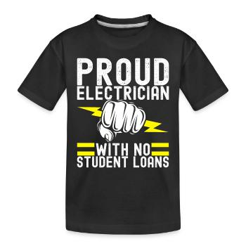 Electrician Electronics Technician - Kids' Premium Organic T-Shirt - black - Front