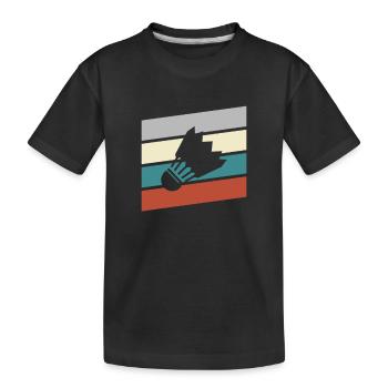 Federball Retro - Kinder Premium Bio T-Shirt - Schwarz - Vorne