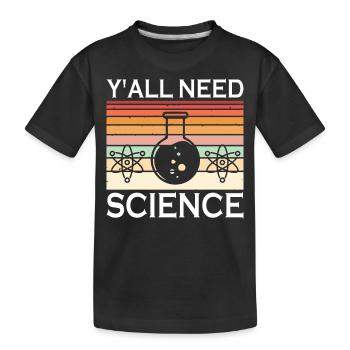 Scientist, physicist, chemist, teacher - Kids' Premium Organic T-Shirt - black - Front