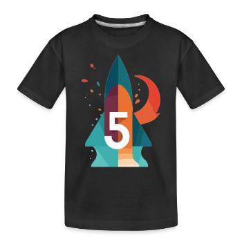 5e anniversaire Rocket - T-shirt bio Premium Enfant - noir - Devant