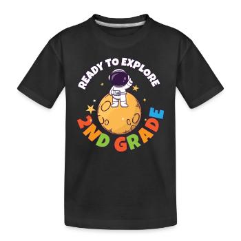 Journée de rentrée scolaire prête à explorer la 2e année - T-shirt bio Premium Enfant - noir - Devant