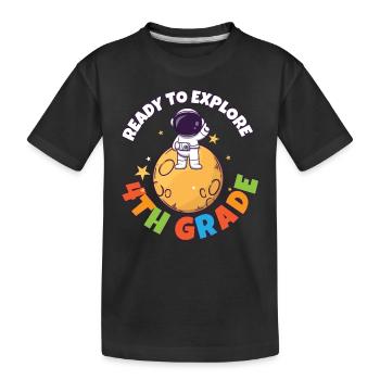 Journée de rentrée scolaire prête à explorer la 4e année - T-shirt bio Premium Enfant - noir - Devant