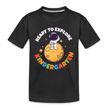 Journée de la rentrée scolaire prête à explorer la maternelle - T-shirt bio Premium Enfant - noir - Devant
