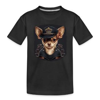 Chihuahua | Polizei Polizist Polizistin Hut - Kinder Premium Bio T-Shirt - Schwarz - Vorne
