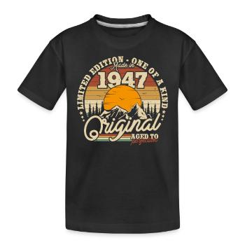 Vintage Retro Cadeau d’anniversaire 1947 76/77 ans - T-shirt bio Premium Enfant - noir - Devant