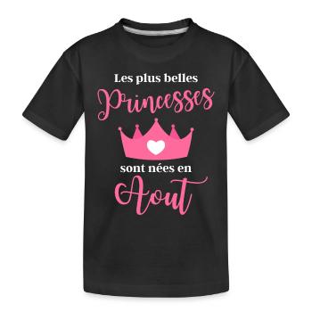 les filles nées en août cadeau anniversaire - T-shirt bio Premium Enfant - noir - Devant