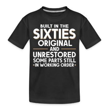Built sixties original 50th birthday - Kids' Premium Organic T-Shirt - black - Front