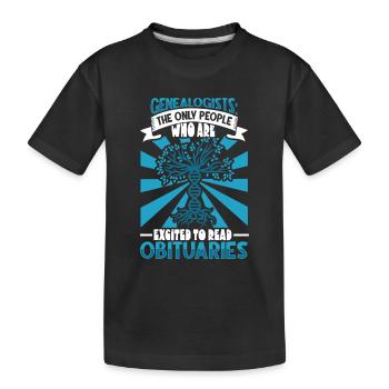 Family Tree Family Historian Genealogy Genealogist - Kids' Premium Organic T-Shirt - black - Front