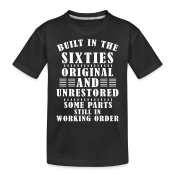 Built sixties original 50th birthday - Kids' Premium Organic T-Shirt - black - Front