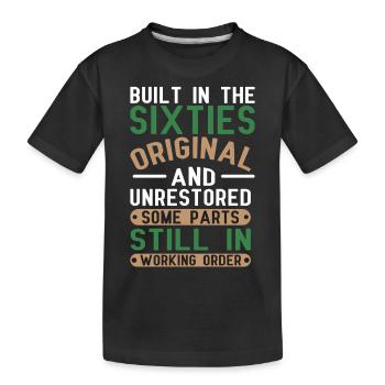 Built sixties original 50th birthday - Kids' Premium Organic T-Shirt - black - Front