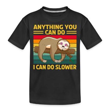 Sloth Sleep Saying - Kids' Premium Organic T-Shirt - black - Front