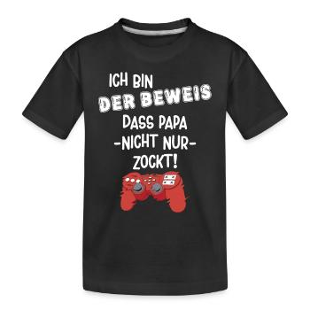 baby ich bin der beweis papa - Kinder Premium Bio T-Shirt - Schwarz - Vorne