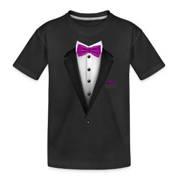 Tuxedo with a Red Bowtie For Weddings And Special - Kids' Premium Organic T-Shirt - black - Front