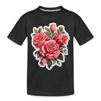 Roses - T-shirt bio Premium Enfant - noir - Devant