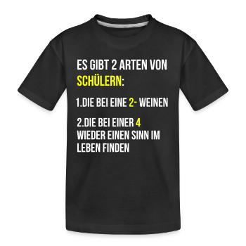 Es gibt verschiedene Arten von Schülern - Kinder Premium Bio T-Shirt - Schwarz - Vorne