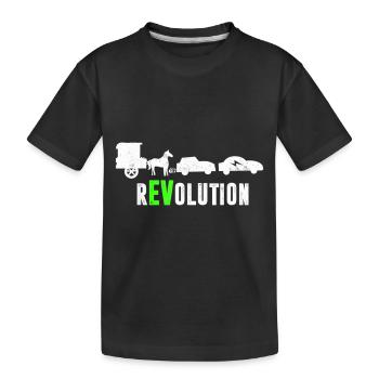 Electric Vehicle rEVolution EV Driver - Kids' Premium Organic T-Shirt - black - Front