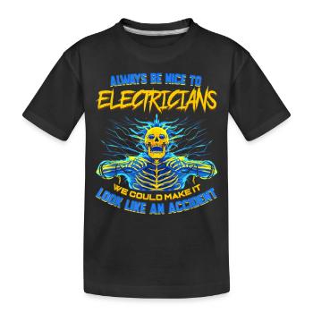 Électricien cadeau amusant pour ingénieur électricien - T-shirt bio Premium Enfant - noir - Devant