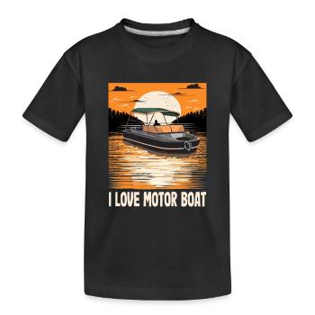 J’aime la parade de bateaux à moteur Citation de bateau à moteur - T-shirt bio Premium Enfant - noir - Devant