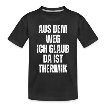 Ich Glaub Da ist Thermik RC Segelflieger - Kinder Premium Bio T-Shirt - Schwarz - Vorne