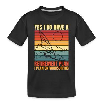 Planche à voile Oui, j’ai un wakeboard de retraite - T-shirt bio Premium Enfant - noir - Devant