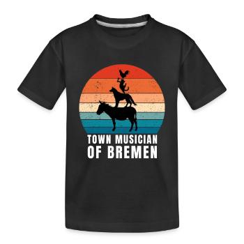 Bremen Town Musicians - Kinder Premium Bio T-Shirt - Schwarz - Vorne