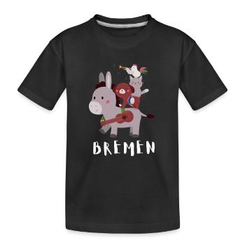 Bremen Town Musicians - Kinder Premium Bio T-Shirt - Schwarz - Vorne