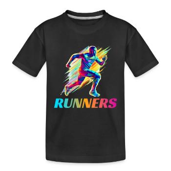 Dynamische Läufer Lauf Wettkampf - Kinder Premium Bio T-Shirt - Schwarz - Vorne
