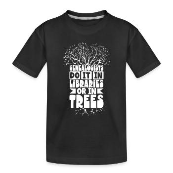 Family Tree Family Historian Genealogy Genealogist - Kids' Premium Organic T-Shirt - black - Front