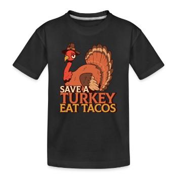Save A Turkey Mangez des tacos mexicains drôles de Thanksgiving - T-shirt bio Premium Enfant - noir - Devant